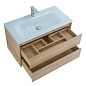 Тумба с раковиной подвесная Belbagno KRAFT 900, Rovere Nebrasca Nature, 910х460х515, KRAFT-900-2C-SO-RNN/BB910/465-LV-VTR-BL