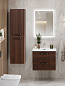 Тумба подвесная с керамической раковиной, Belbagno DUE, 50 см Noce DUE-500-2C-SO-NOCE-P+RS333MDN.4/160+BB-8076-3-50