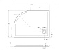 Поддон из искусственного мрамора BelBagno TRAY-MR-UNO-RH-120/90-550-35-W-L-BO