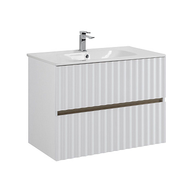 ELEGANT База под раковину подвесная с двумя выкатными ящиками, 80 см AM-ELEGANT-800-2C-SO-BM-LED белый матовый